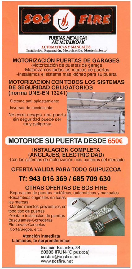 Motorización de Puertas - SOSFIRE - Gipuzkoa